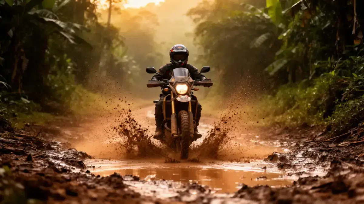 Rider through deep mud